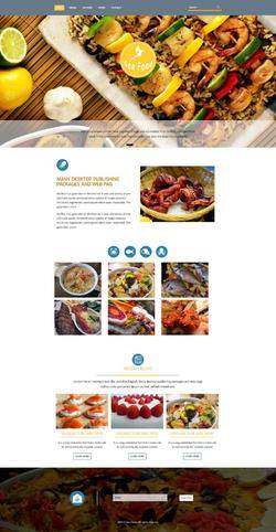 黄色简洁风格的海鲜美食餐馆整站网站模板