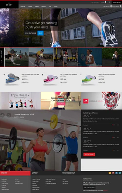黑色简洁风格的运动电商网店整站网站模板
