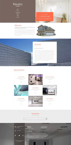 白色创意风格的房地产建筑整站网站模板
