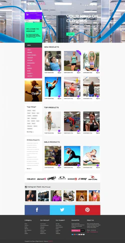 紫色简洁风格的健身器械商城整站网站模板封面图