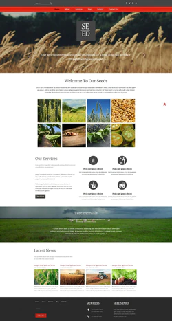 红色简洁风格的农业种子科技整站网站模板