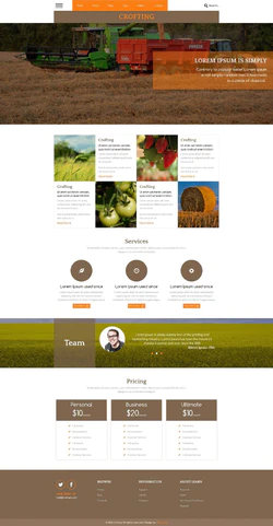 橙色简洁风格的农业自动化服务整站网站模板