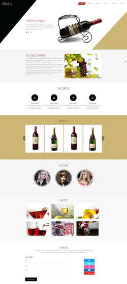 Bootstra红色简洁响应式的葡萄酒品牌介绍网站模板