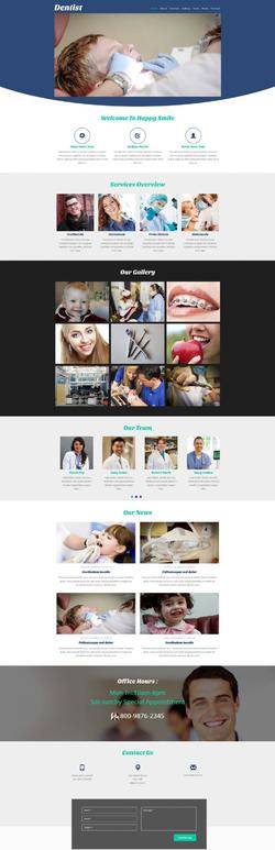 Bootstra绿色简洁响应式的牙科诊所网站模板