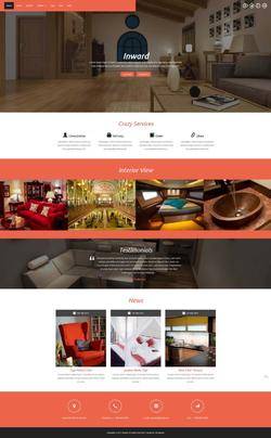 Bootstra红色简洁响应式的室内设计服务行业网站模板