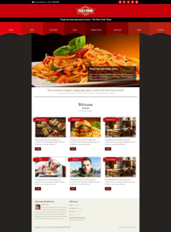 HTML红色餐饮休闲食品网站模板