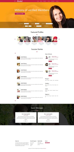 Bootstra红色简洁响应式的婚介交友中心网站模板