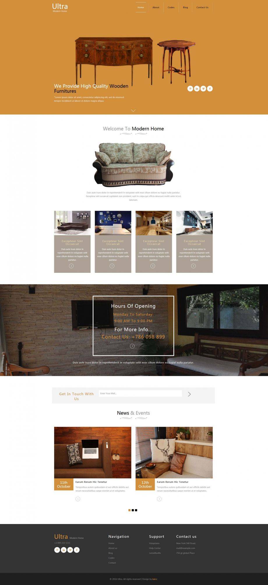Bootstra响应式的复古风格家居设计企业网站模板