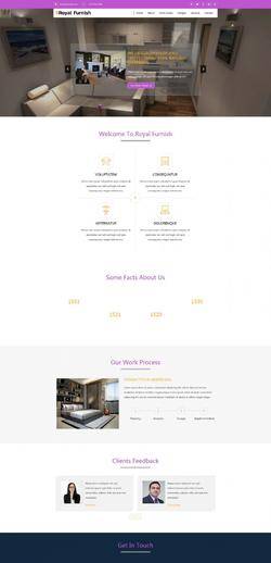 Bootstra紫色简洁响应式的高端家具公司企业网站模板封面图