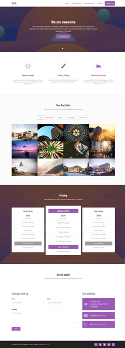 HTML紫色风格项目案例展示企业网站模板