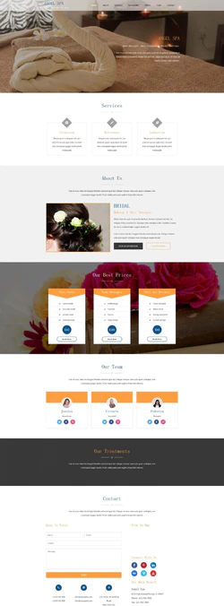 Bootstra橙色简洁响应式的美容SPA整站网站模板