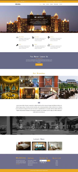 Bootstra响应式的的高端酒店服务管理网站模板