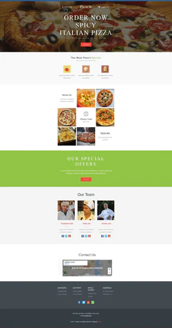 H5红色简洁版的批萨餐厅网站模板