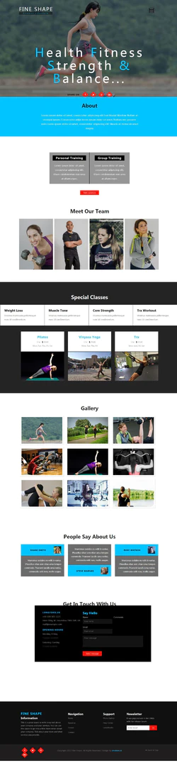 H5运动健身美体体育馆网站宣传模板