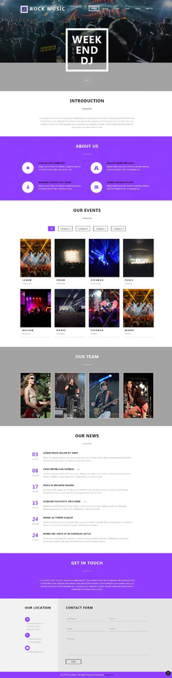 HTML摇滚创作乐团网站宣传模板