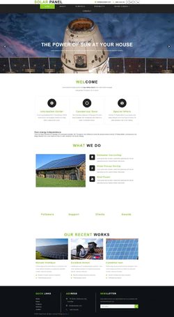 Bootstra响应式的太阳能电池板设备网站模板