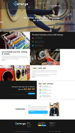 Bootstra响应式的衣物干洗店清洁服务行业网站模板