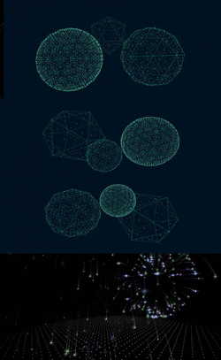 html5/canvas实现旋转的3D几何空间模型动画特效