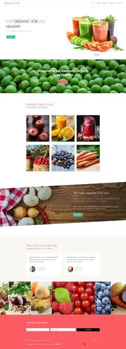 html5响应式绿色健康有机食品果汁饮品店网站模版