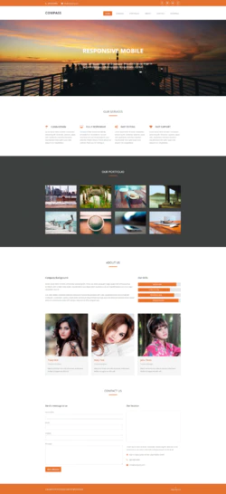 企业橙色简单大气单页面网站模版