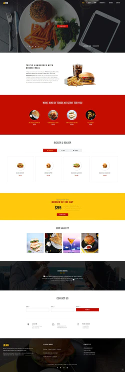响应式汉堡炸鸡餐饮美食网站模板