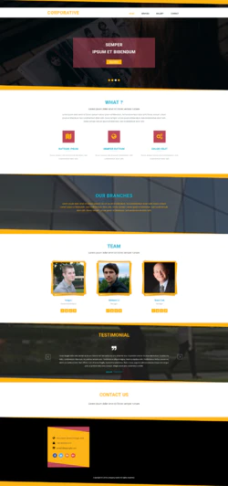 响应式黄色大气简洁企业网站模板