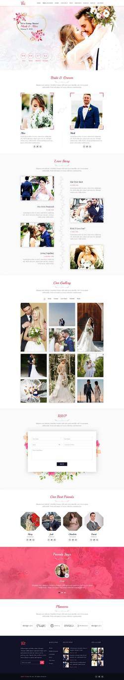 HTML5婚纱婚庆摄影婚礼主题网站模板