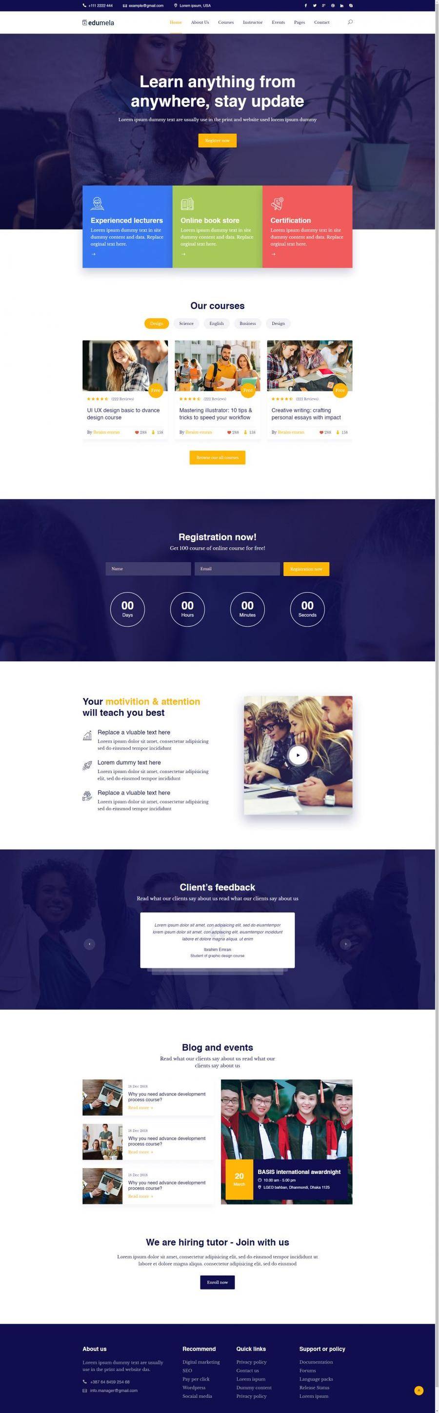Bootstrap响应式教育培训机构网站模板封面图