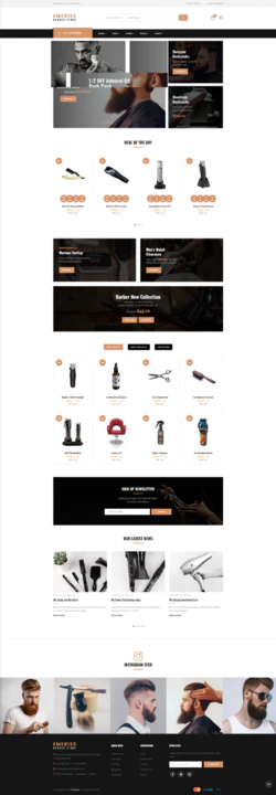 时尚的理发店铺购物网站HTML模板