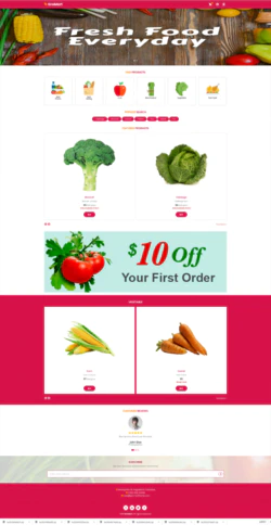 响应式的水果蔬菜超市手机商城模板封面图