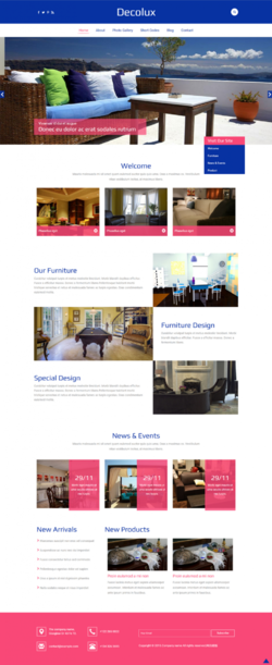扁平化简单宽屏的家居装饰用品网站静态页面模板