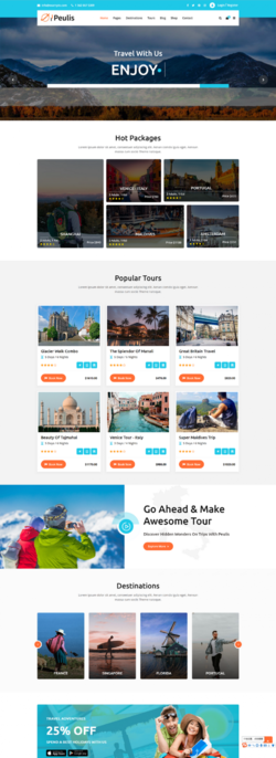 大气简洁的旅游平台网站HTML模板_旅游团购平台模板