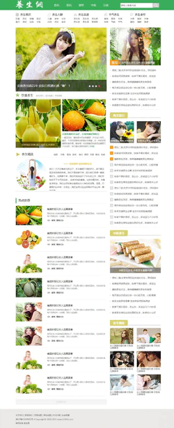 HTML饮食养生馆健康咨讯网站建站模板封面图