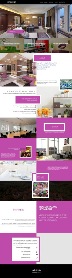 紫色主题装修室内设计系列网站模板