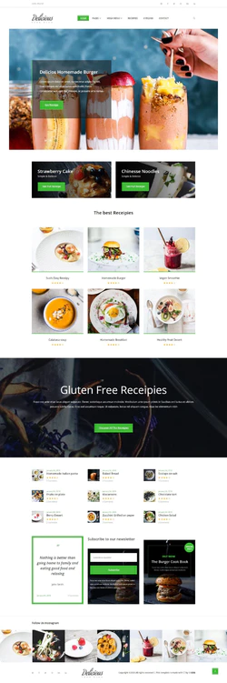 新鲜美食日式料理制作推荐网站模板