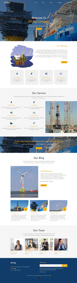 海上作业石油开采技术化工企业网站模板
