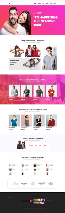 服装品牌设计展示销售网站模板