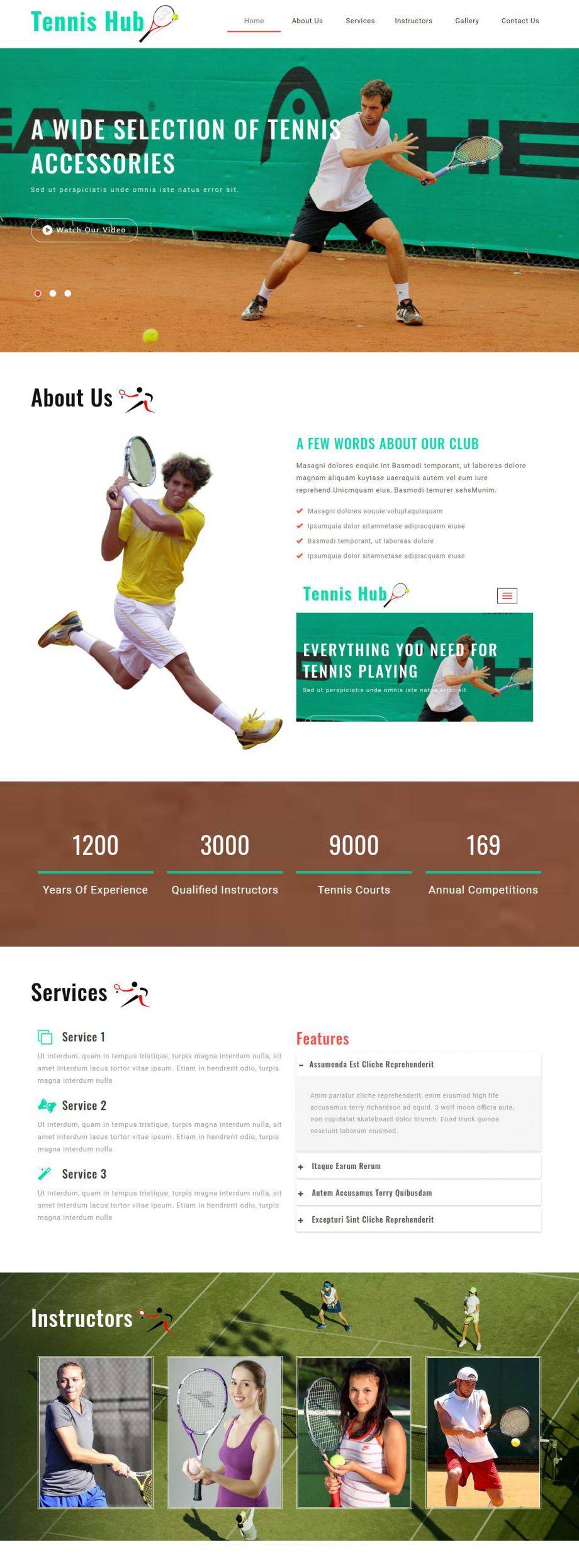 HTML网球运动项目活动网站模板