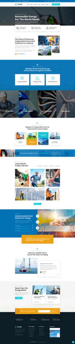 蓝色大气的新能源科技公司html网站模板