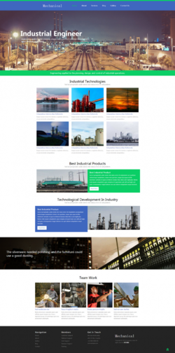 国外扁平化工业生产企业html网站模板 