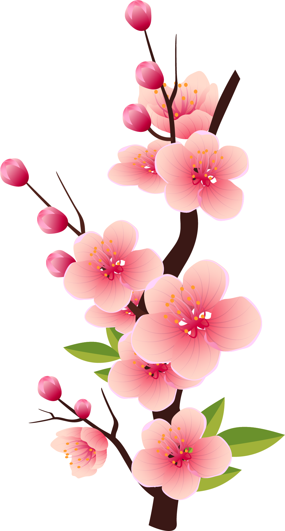 春天花朵装饰图案AI元素