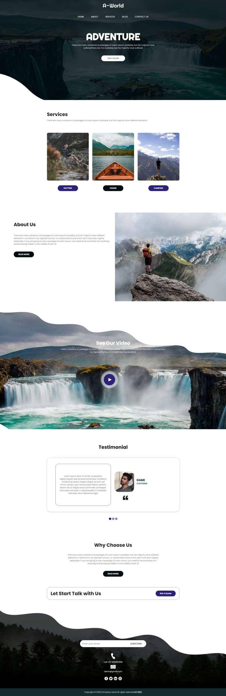 旅游网站网页设计源码，响应式旅游网站设计模板封面图