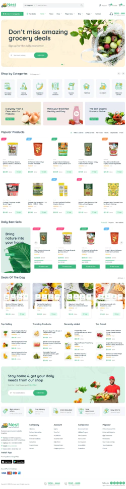 H5购物超市商城模板_绿色主题生鲜超市代码