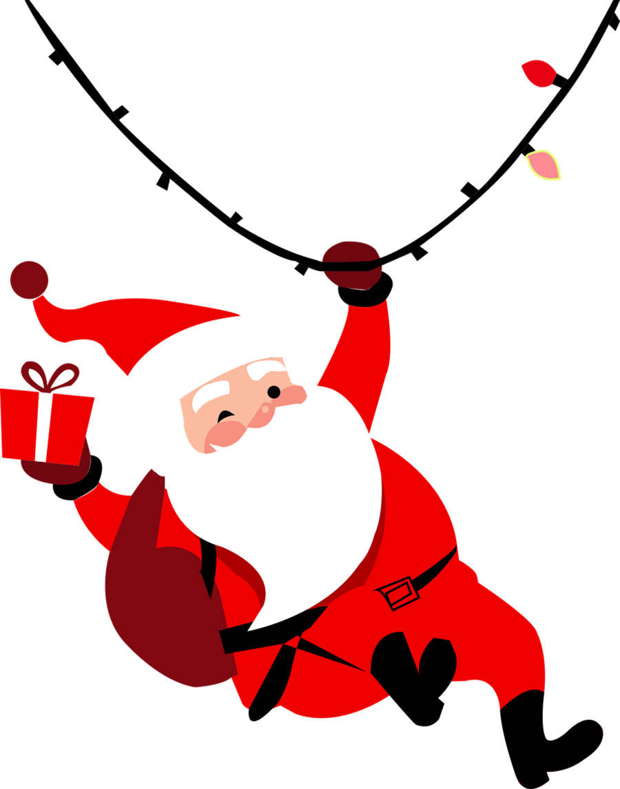圣诞老人背着礼物袋送礼物免抠元素封面图