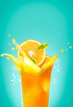 夏日橙字切片橙汁海报设计素材下载
