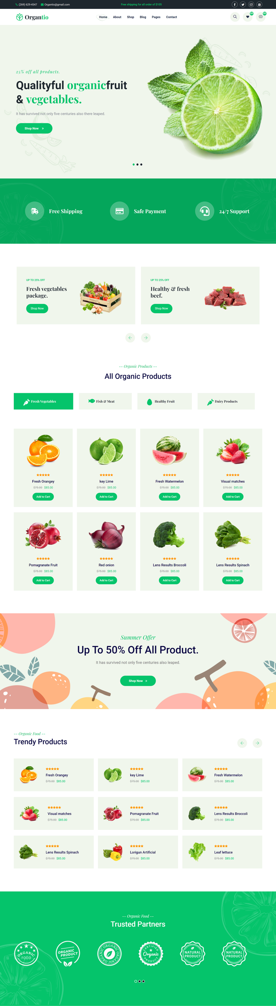 质量保证绿色食品在线商城响应式网站模板