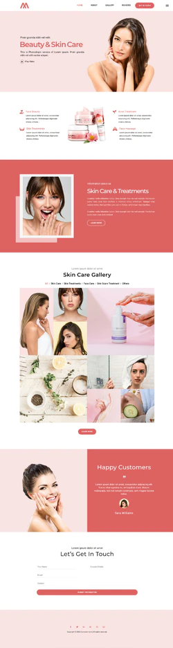 美容护肤产品营销模板_皮肤护理治疗网站模板