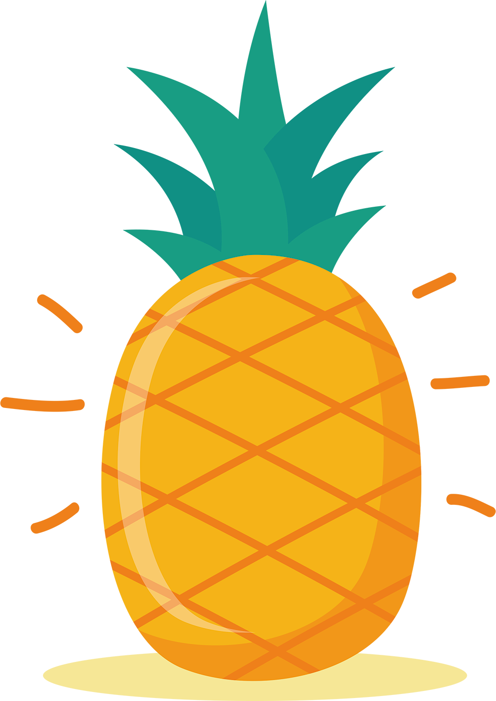 夏季水果菠萝卡通矢量素材