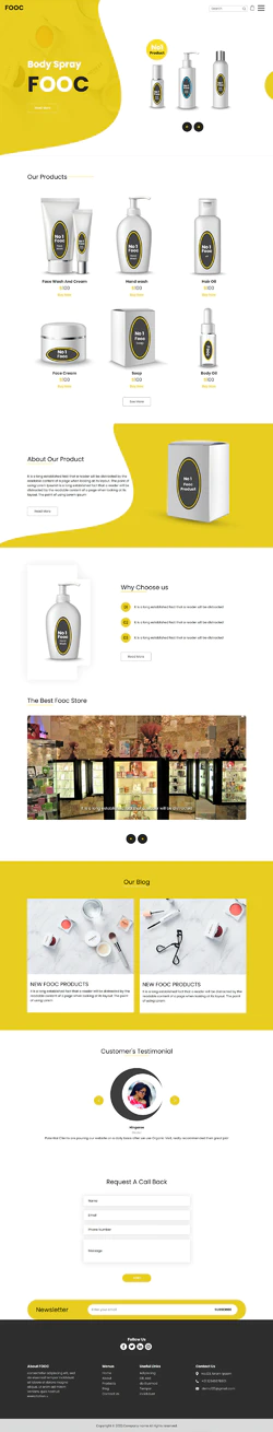 化妆洗护用品企业网站HTML5模板