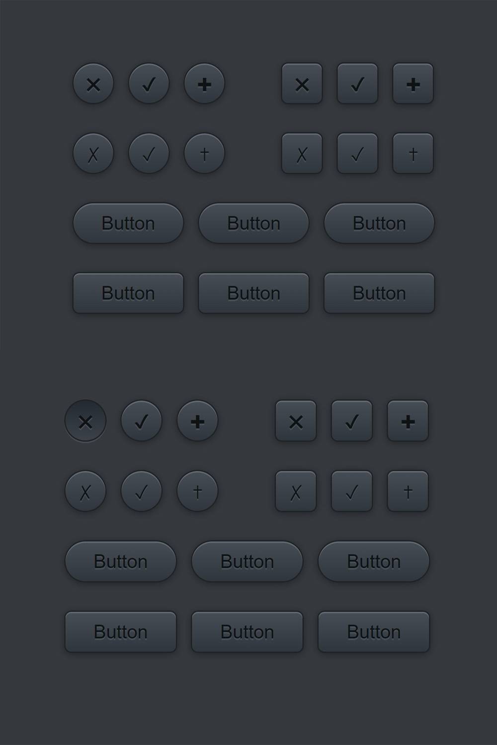 纯CSS3黑色炫酷UI Kit网页按钮特效